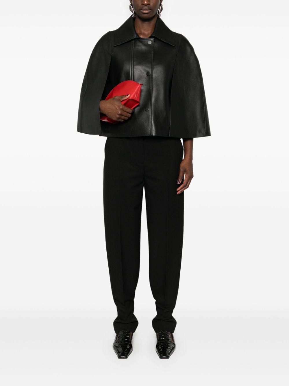 TOTÊME Double Leather Cape In Black Product Image