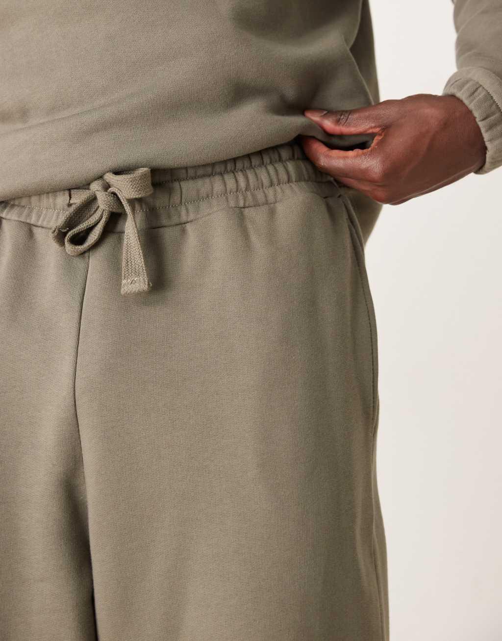 ASOS DESIGN super baggy sweatpants in khaki - part of a set Product Image