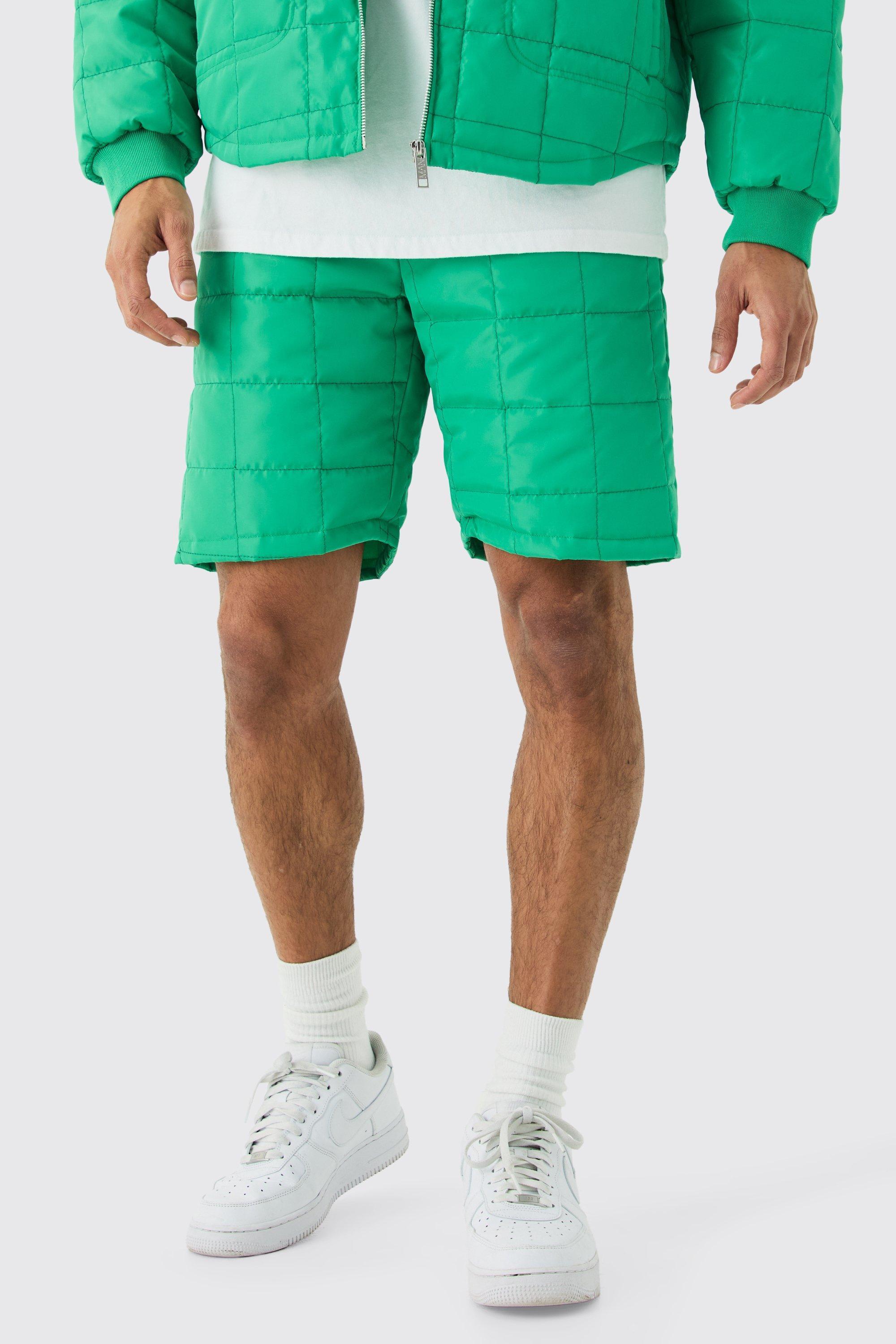 Square Quilted Toggle Waist Shorts | boohooMAN USA Product Image