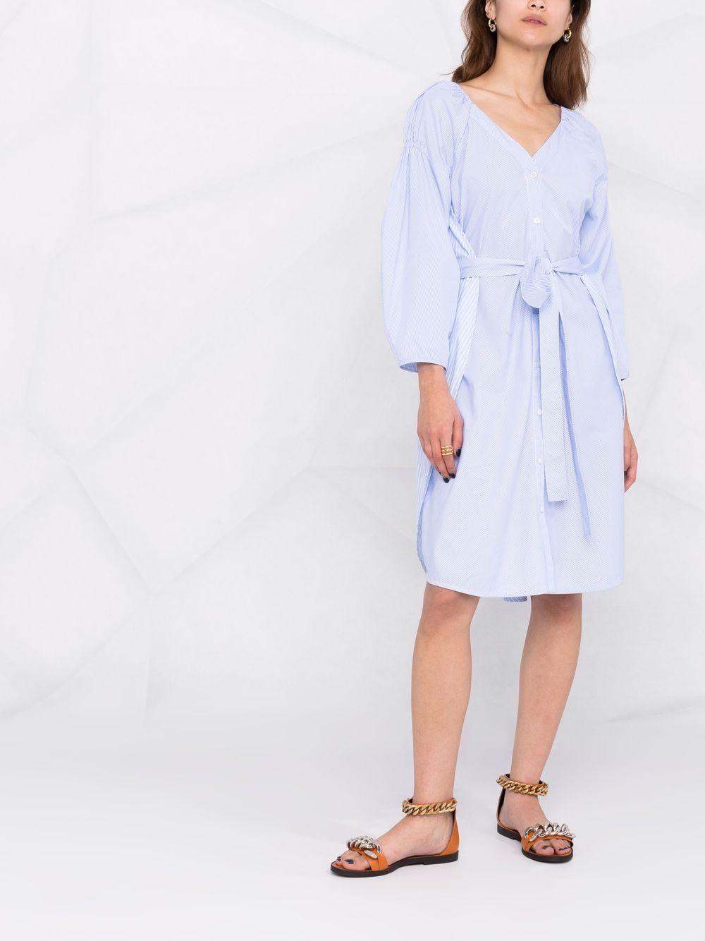 Striped Mid-length Dress In Blue Product Image