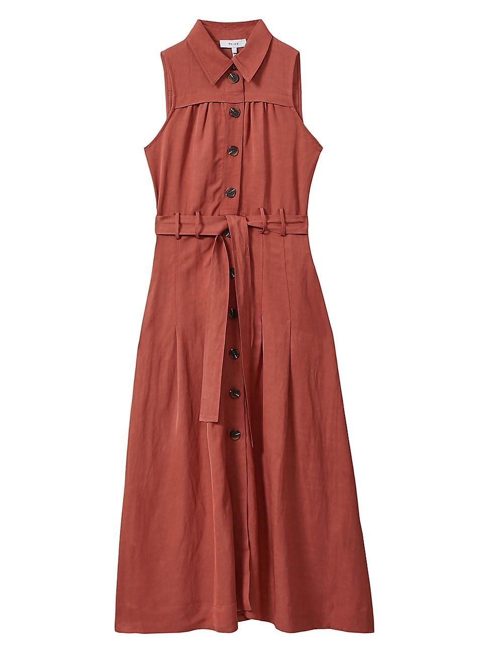 Womens Heidi Belted Sleeveless Shirtdress product image