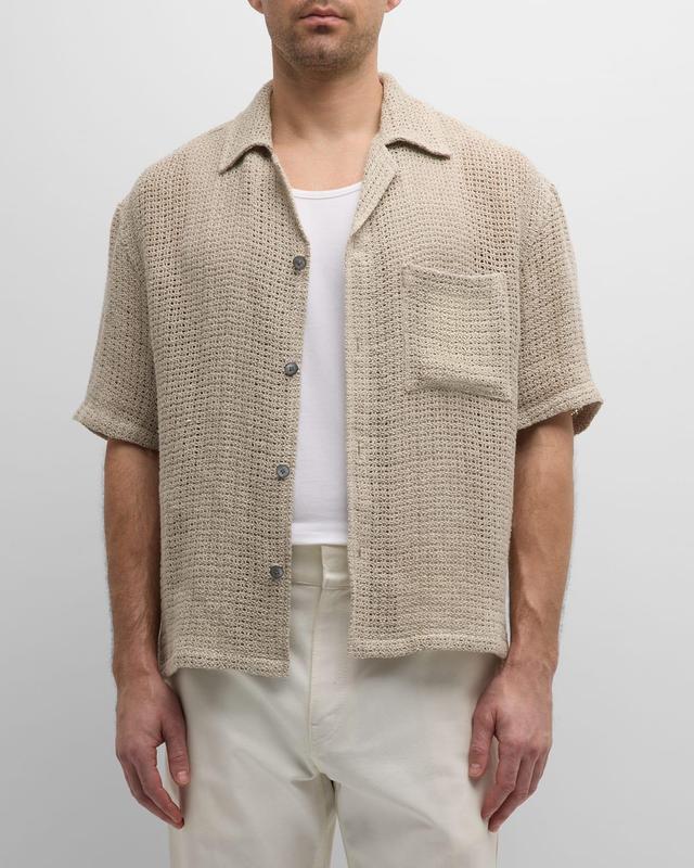 Mens Linen Open Weave Overshirt Product Image