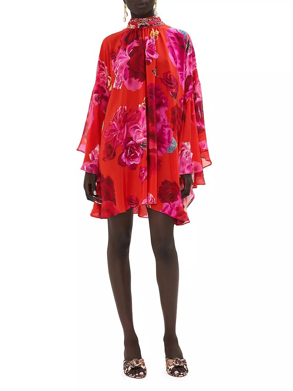 Floral Silk Swing Dress Product Image