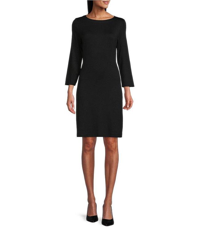 Tommy Bahama Darcy Ponte Knit Round Neck 3/4 Sleeve Shift Dress Product Image