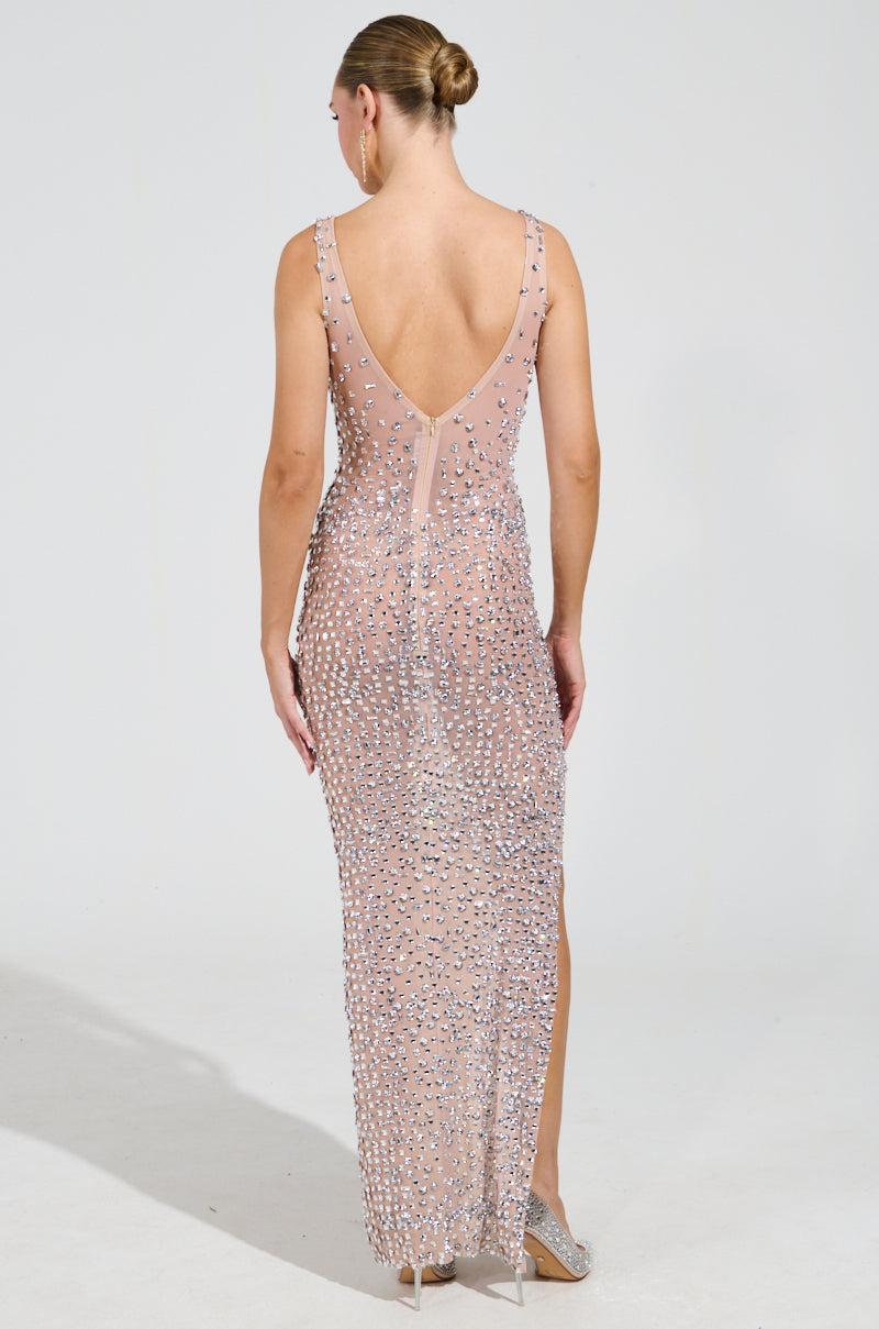 ROXANNE RHINESTONE STUDDED MAXI DRESS Product Image