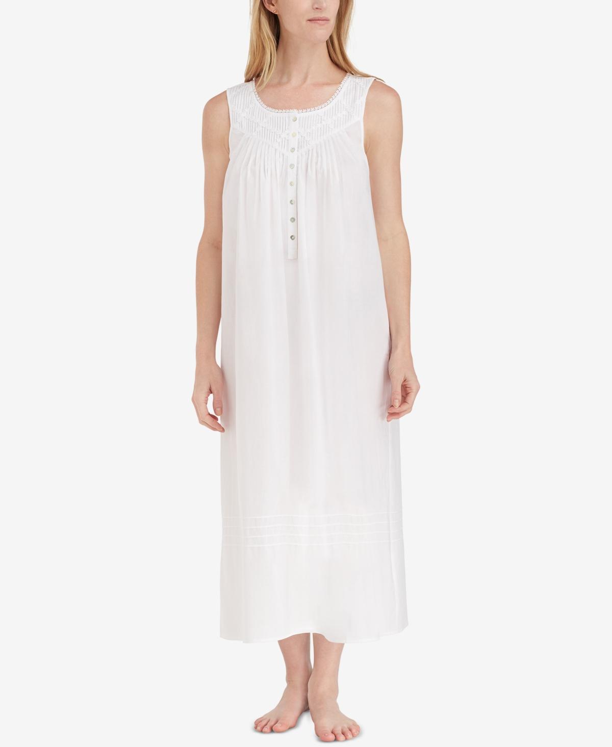 Eileen West Cotton Pintucked Lace Trim Ballet Nightgown Product Image