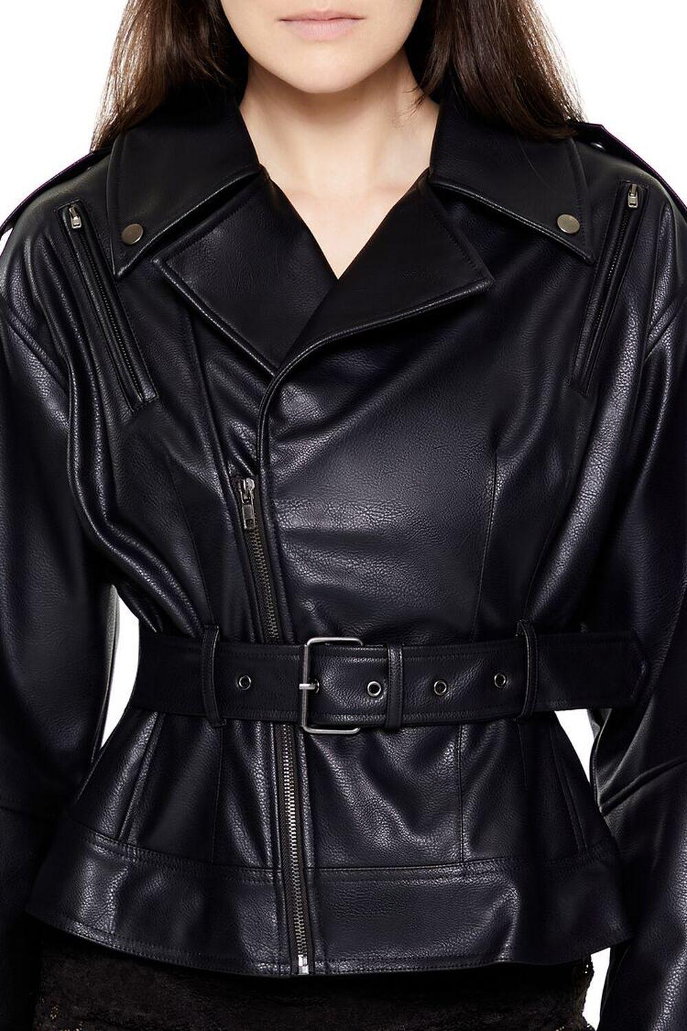 Belted Faux Leather Moto Jacket | Forever 21 Product Image