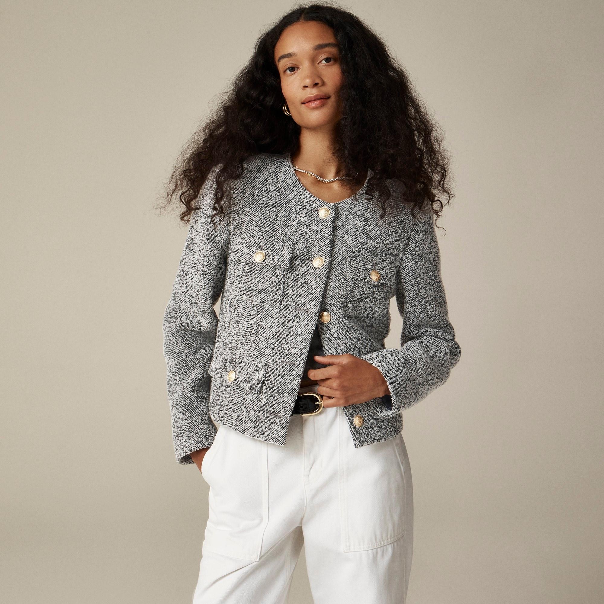 Isabelle lady jacket in Italian flecked herringbone Product Image