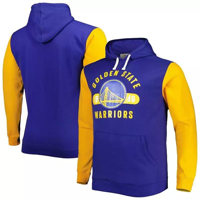 Mens Fanatics Branded Royal/Gold Golden State Warriors Big & Tall Bold Attack Pullover Hoodie Product Image