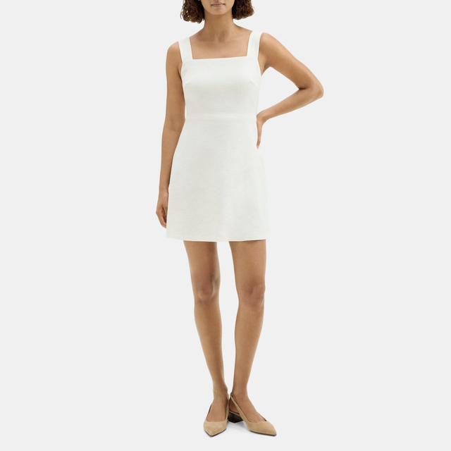 Stretch Linen-Blend Fit-and-Flare Mini Dress | Theory Outlet Product Image