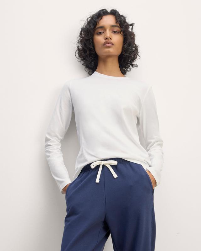 The Slim Long-Sleeve Crew in Essential Cotton Product Image