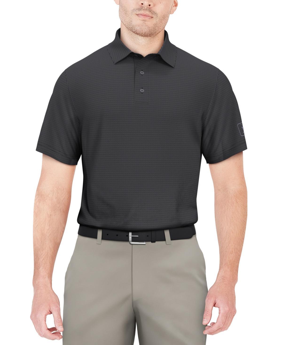 Pga Tour Mens Short-Sleeve Mini-Check Performance Polo Shirt Product Image