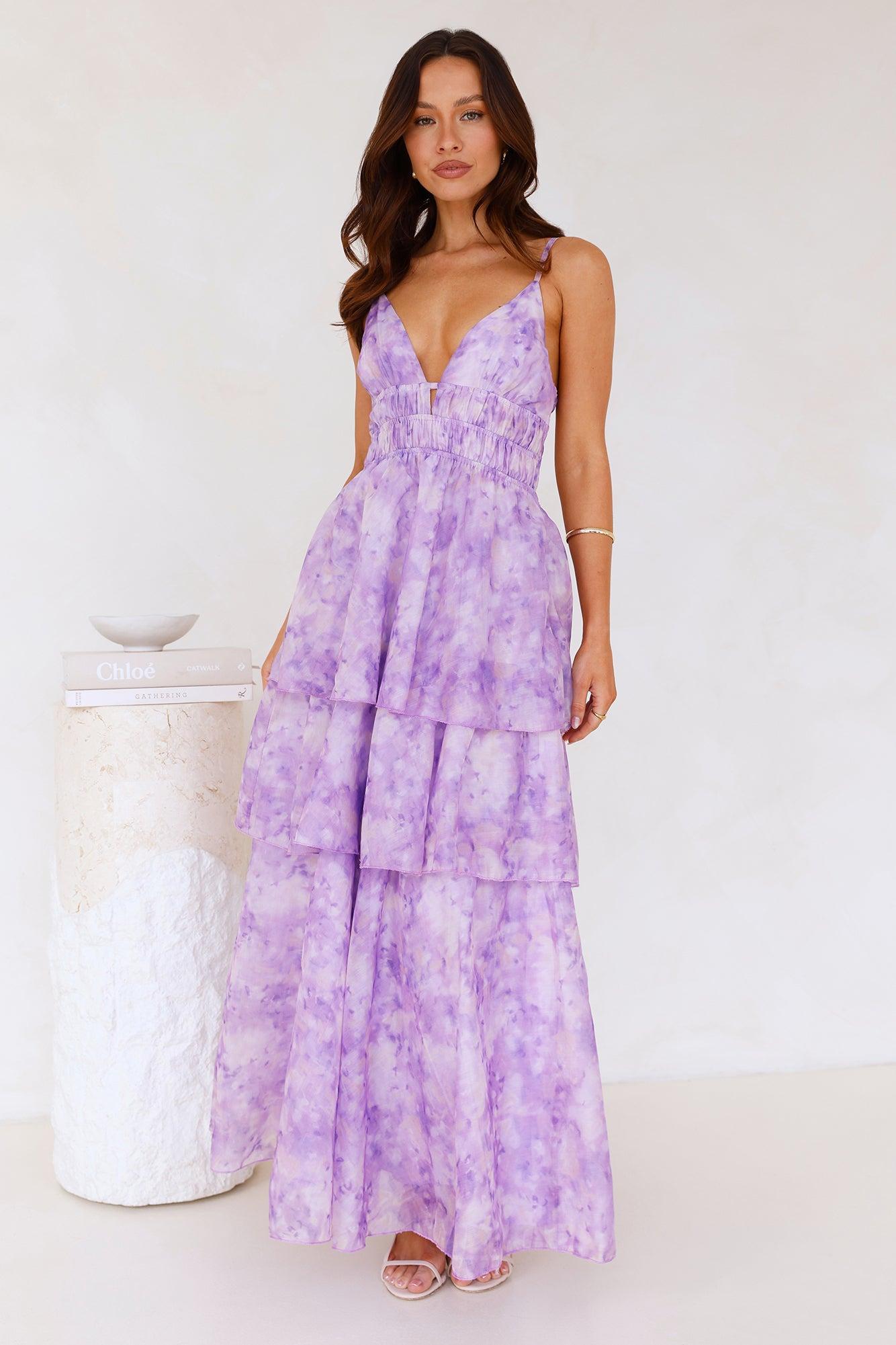 Fashion Flair Maxi Dress Lilac Product Image