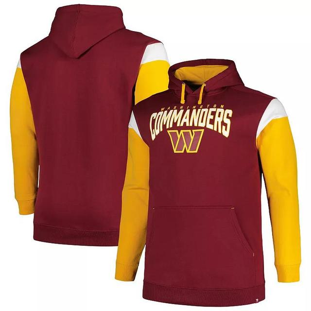 Mens Profile Burgundy Washington Commanders Big & Tall Trench Battle Pullover Hoodie Product Image