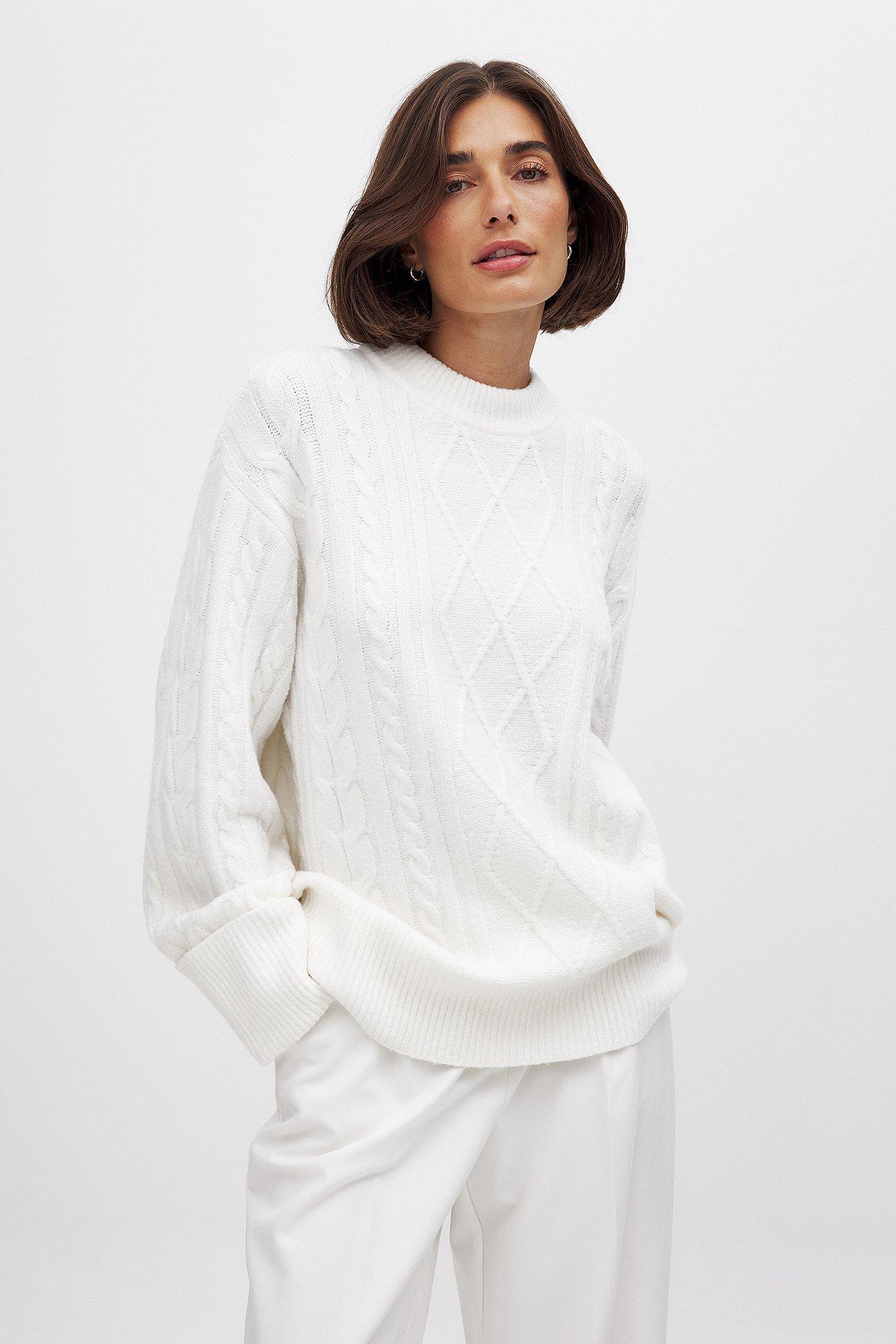 Oversized Cable Knit Sweater Product Image