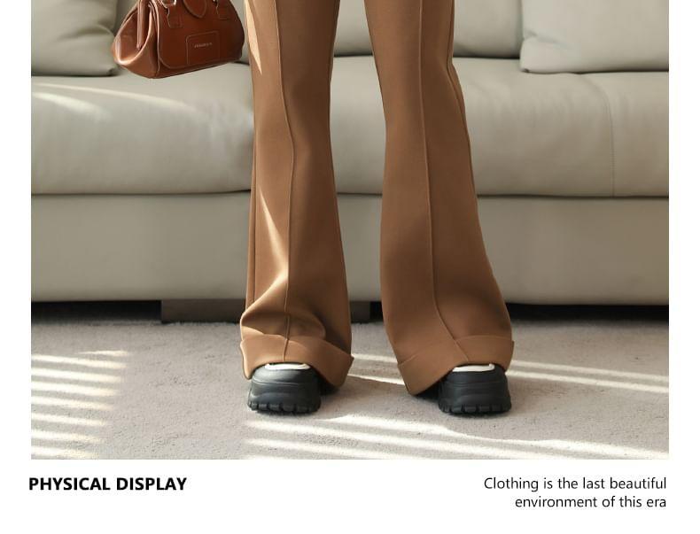 High Rise Plain Flared Suit Pants Product Image