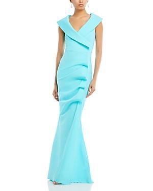 Womens Cocoon Collar Trumpet Gown Product Image