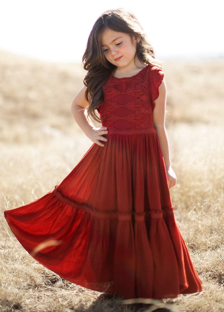 Viola Dress in Crimson Product Image