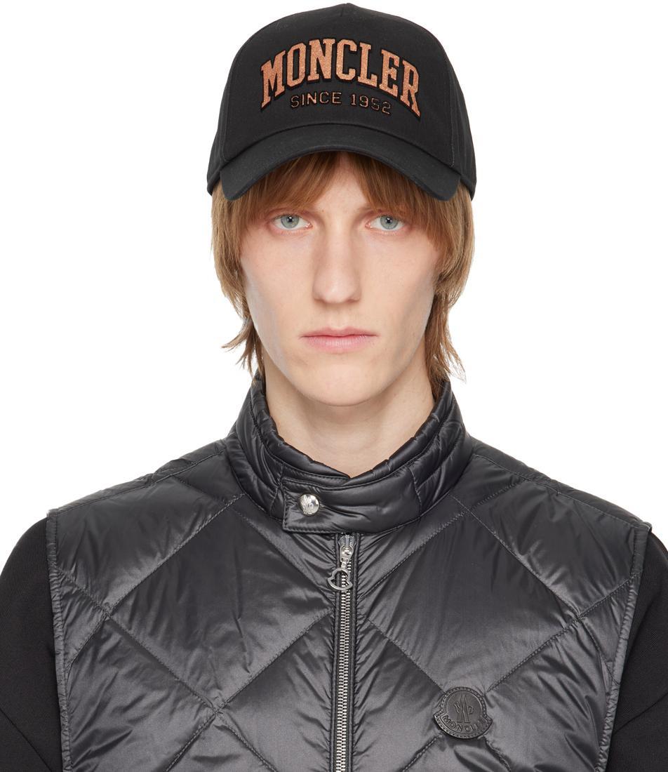 MONCLER Black Glittered Baseball Cap Product Image