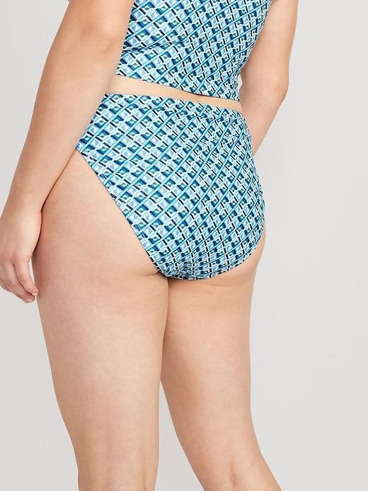 High-Waisted Printed French-Cut Bikini Swim Bottoms Product Image