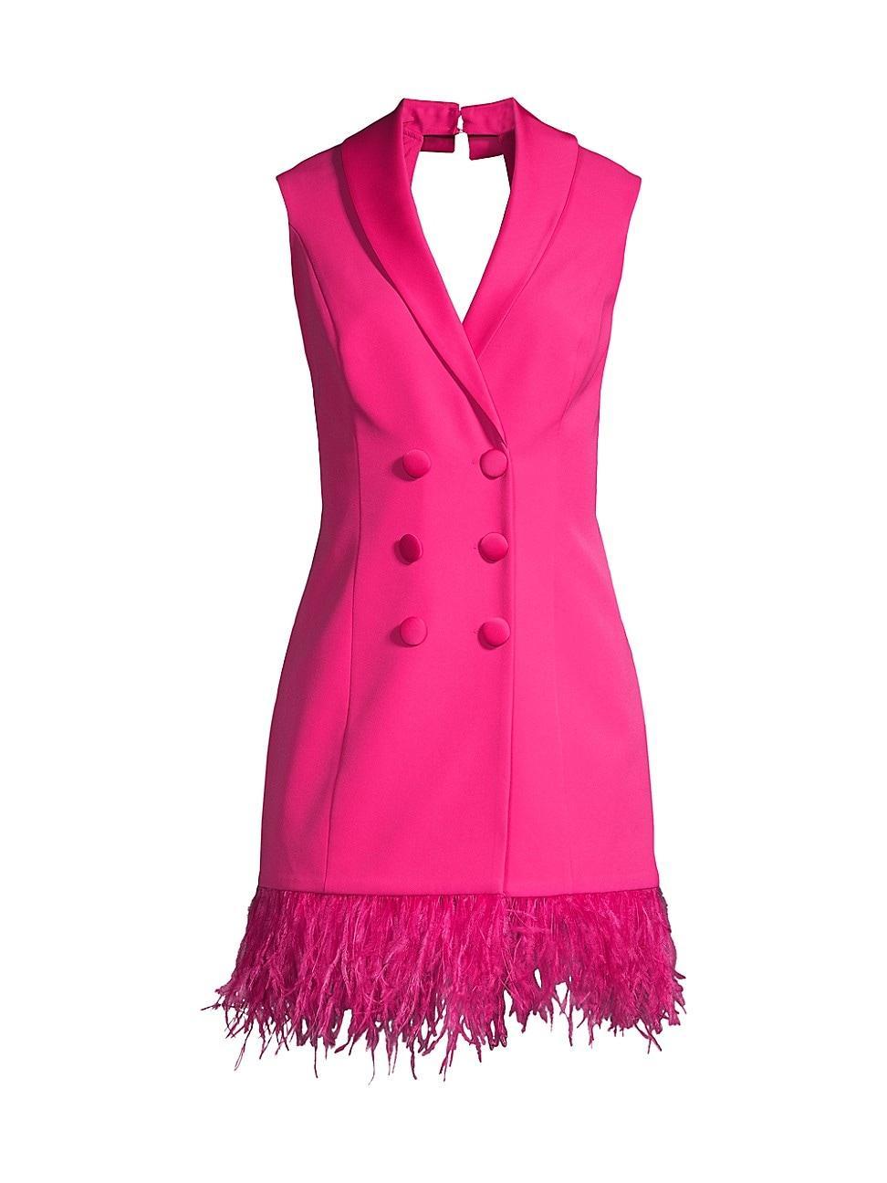 Womens Feathered Stretch Crepe Blazer Dress Product Image