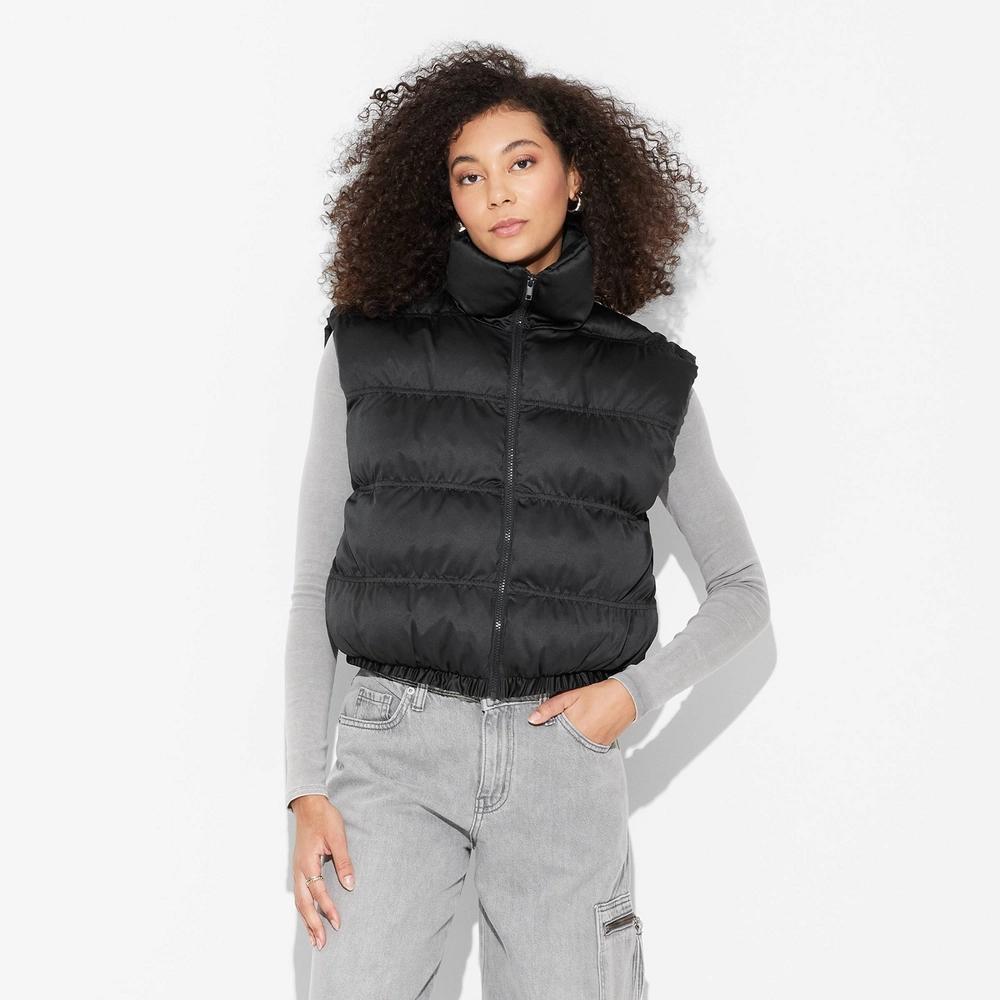 Womens Puffer Vest - Wild Fable Hematite XL Product Image