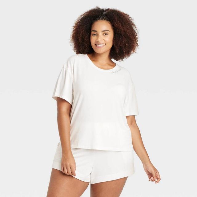 Womens Cloud Knit Pajama T-Shirt - Auden White 1X Product Image