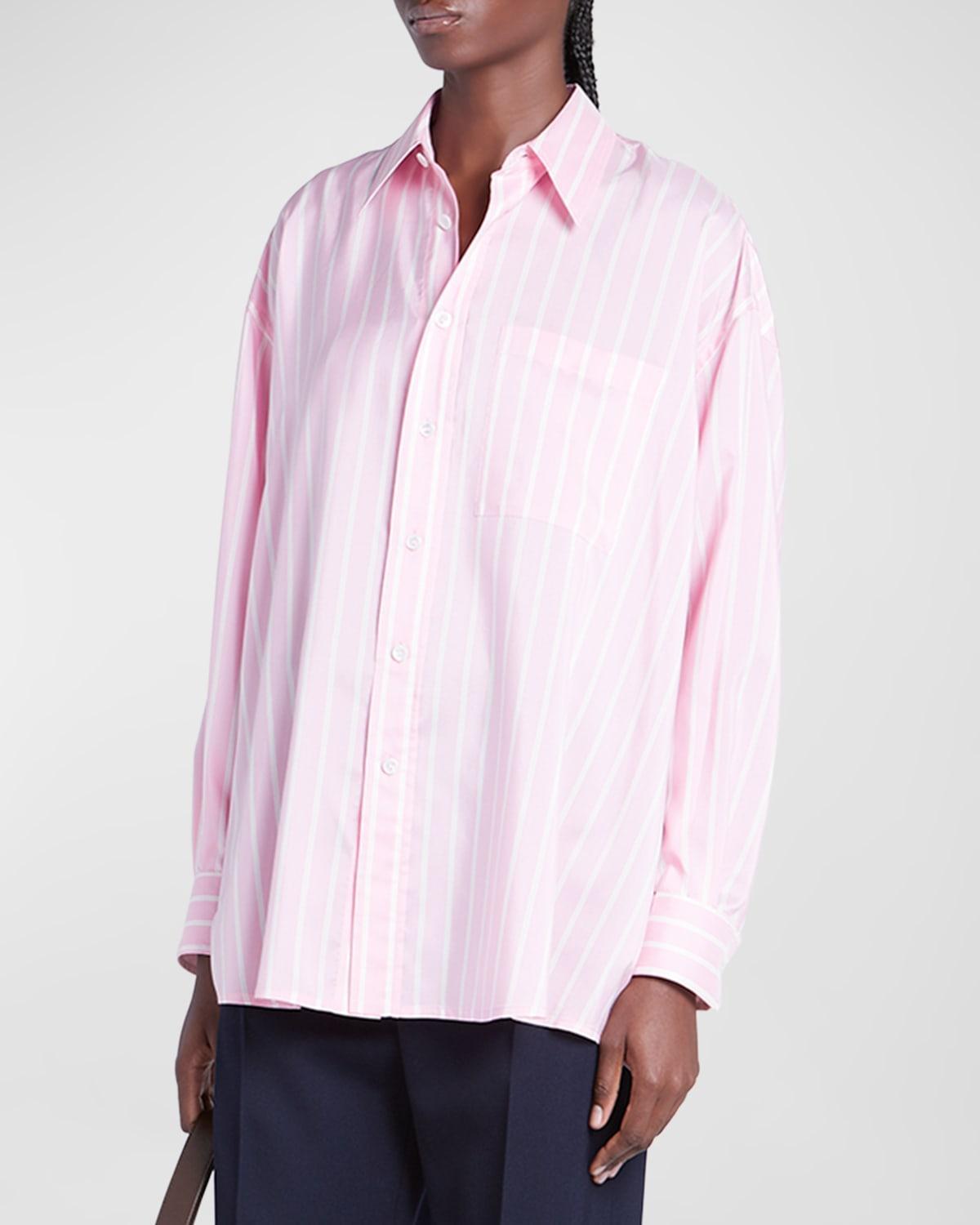 Womens Double Striped Silk Shirt Product Image