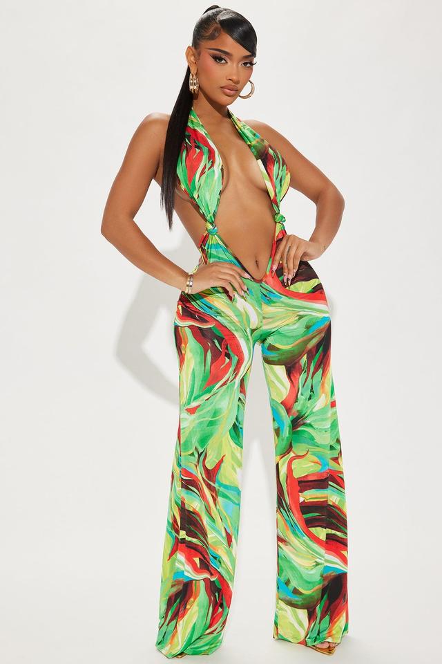 Coastal Cruise Jumpsuit  - Green/combo Product Image