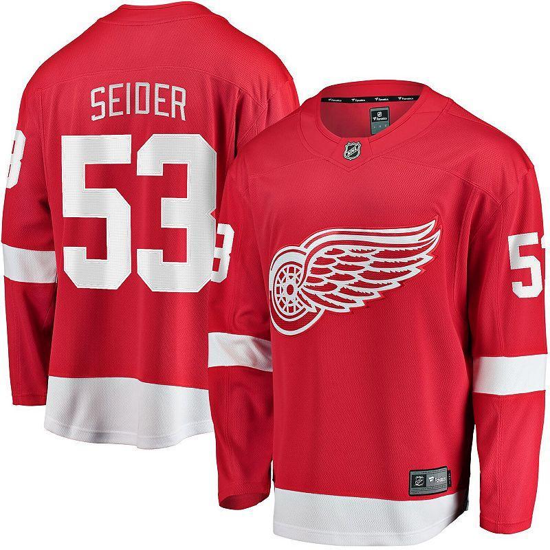 Mens Fanatics Branded Moritz Seider Detroit Wings Home Breakaway Player Jersey Product Image