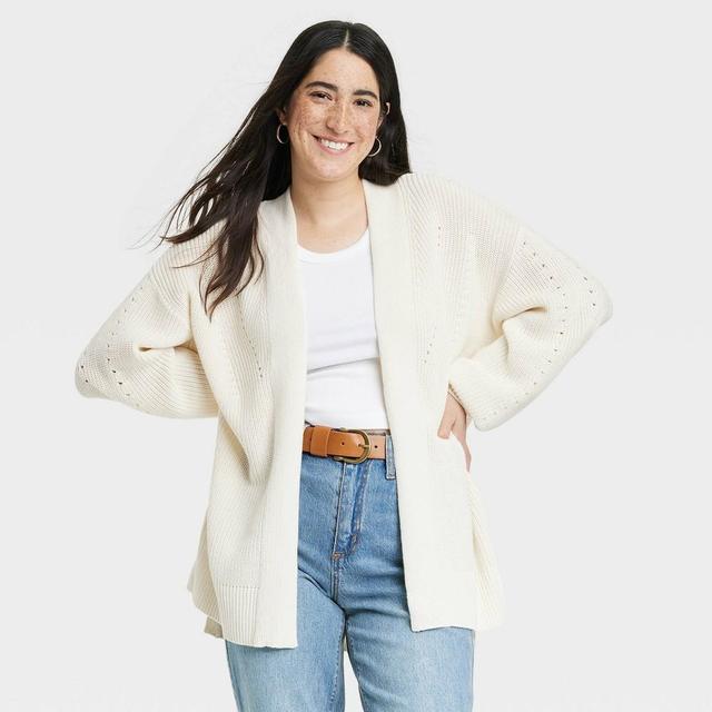 Womens Open-Front Cardigan - Universal Thread Cream S Product Image