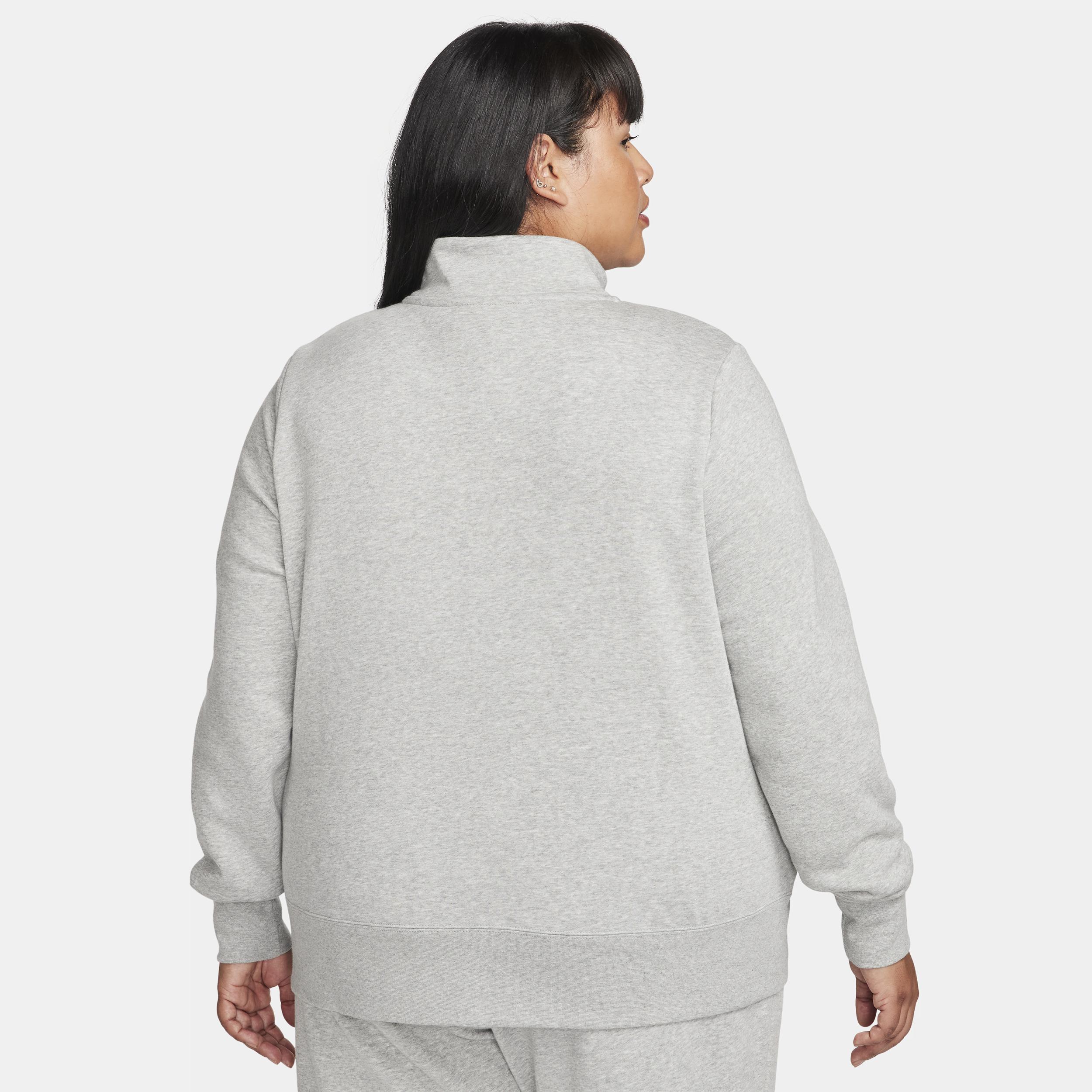 Plus Size Nike Sportswear Club Fleece Half-Zip Pullover, Womens Grey Product Image