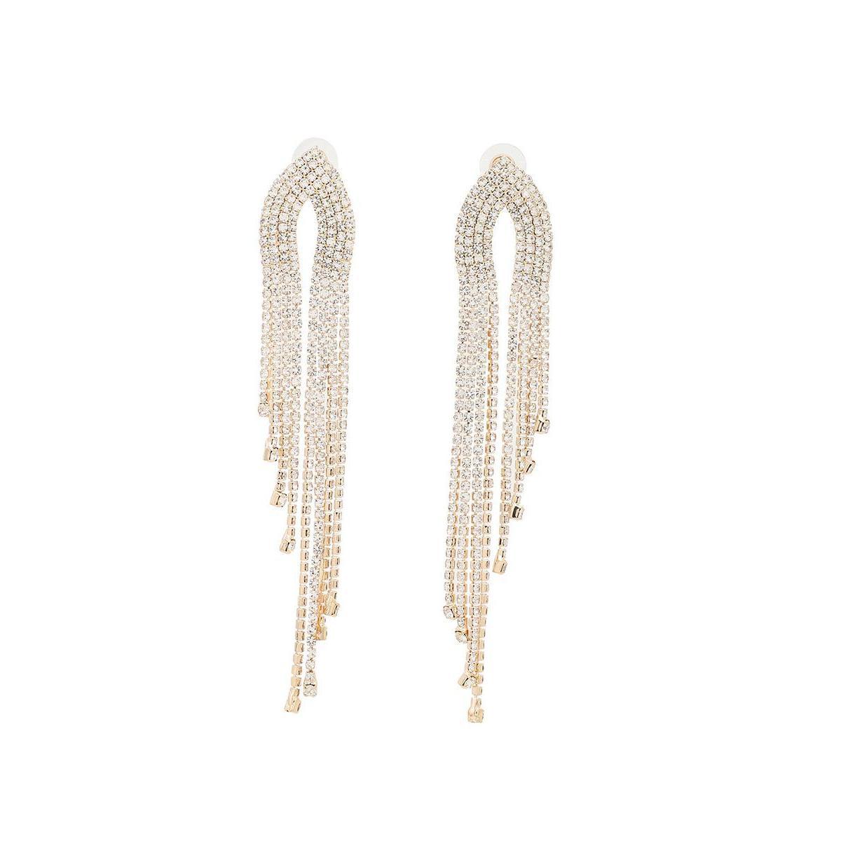 Sohi Womens Silver Bling Cluster Drop Earrings Product Image