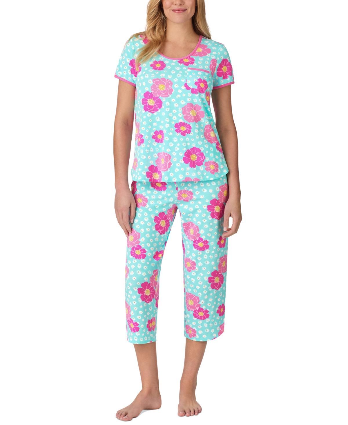 Cuddl Duds Womens 2-Pc. Printed Cropped Pajamas Set Product Image