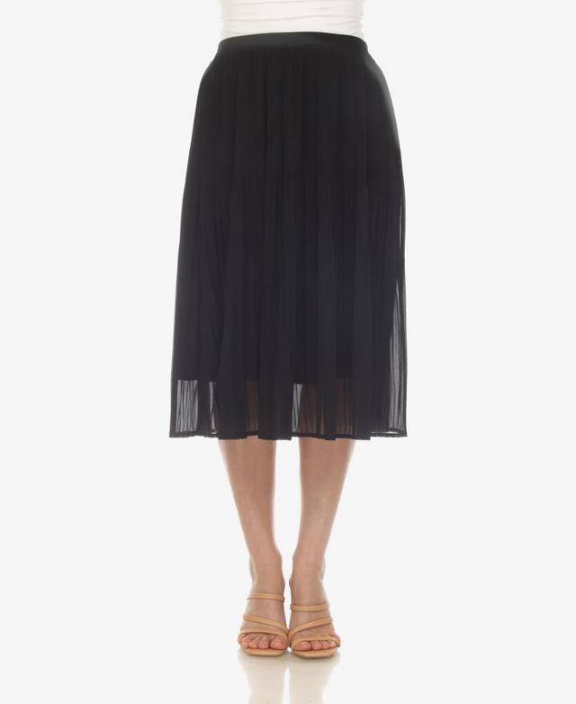 White Mark Womens Chiffon Pleated Midi Skirt Product Image