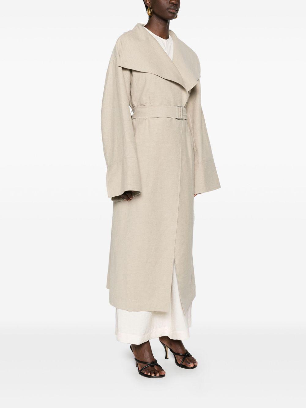 Signature linen-blend midi coat Product Image