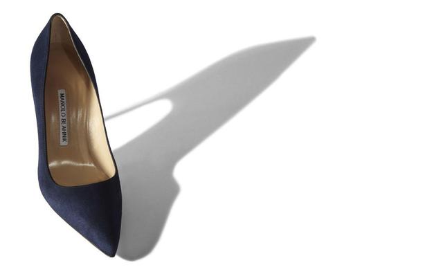 BB Navy Suede Pointed Toe Pumps Product Image