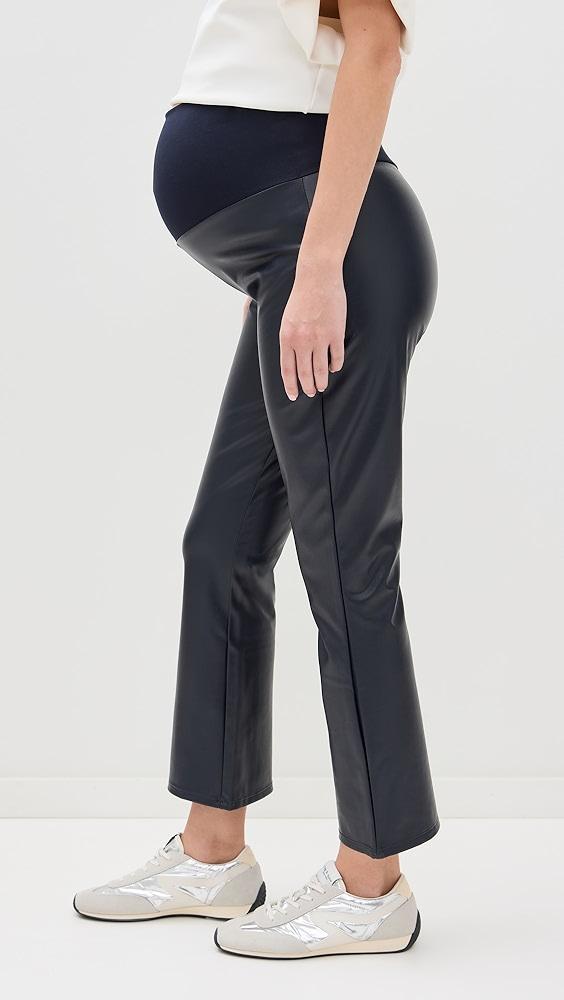 HATCH The Vegan Stretch Leather Crop Flare Pants | Shopbop Product Image