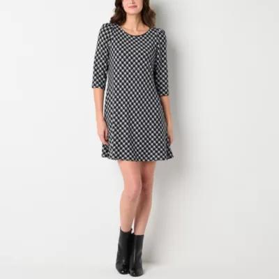 Jessica Howard Womens 3/4 Sleeve Plaid Shift Dress product image