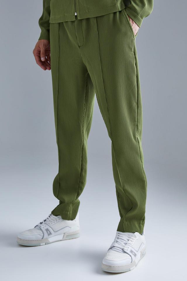 Pleated Tapered Elasticated Waistband Pants | boohooMAN USA Product Image