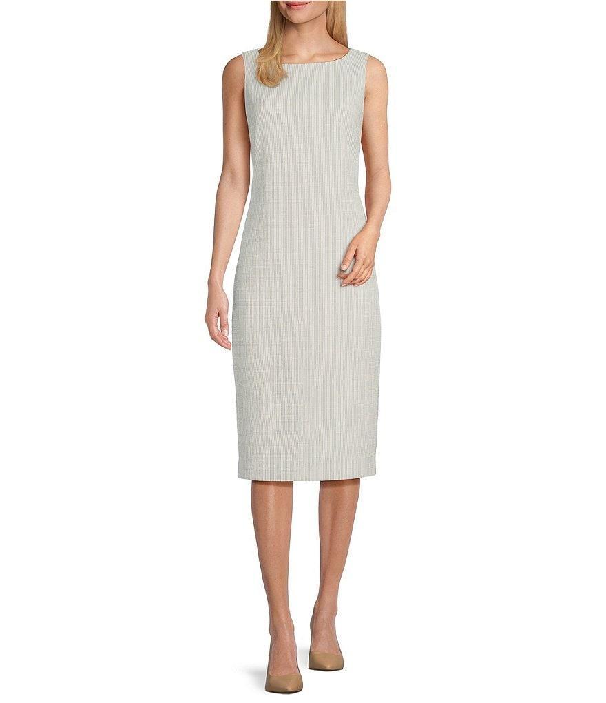 Preston & York Gloria Sleeveless Midi Coordinating Boucle Pin Stripe Sheath Dress product image