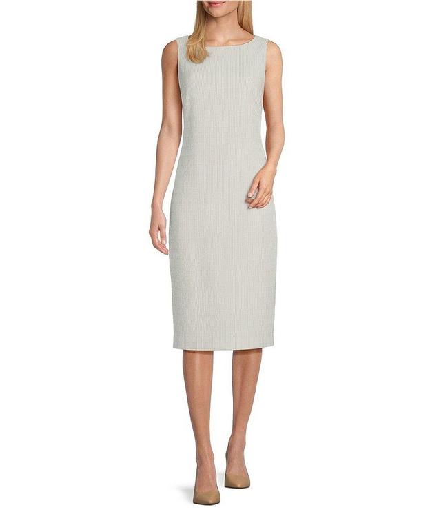 Preston & York Gloria Sleeveless Midi Coordinating Boucle Pin Stripe Sheath Dress Product Image