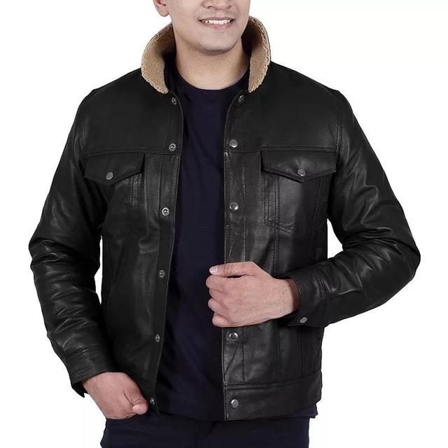 Mens Franchise Ace Leather Bomber Jacket Product Image