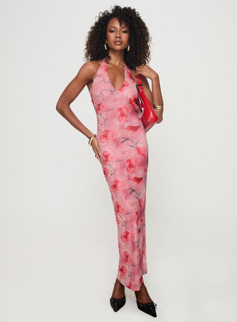 Maillard Halter Maxi Dress Pink Product Image