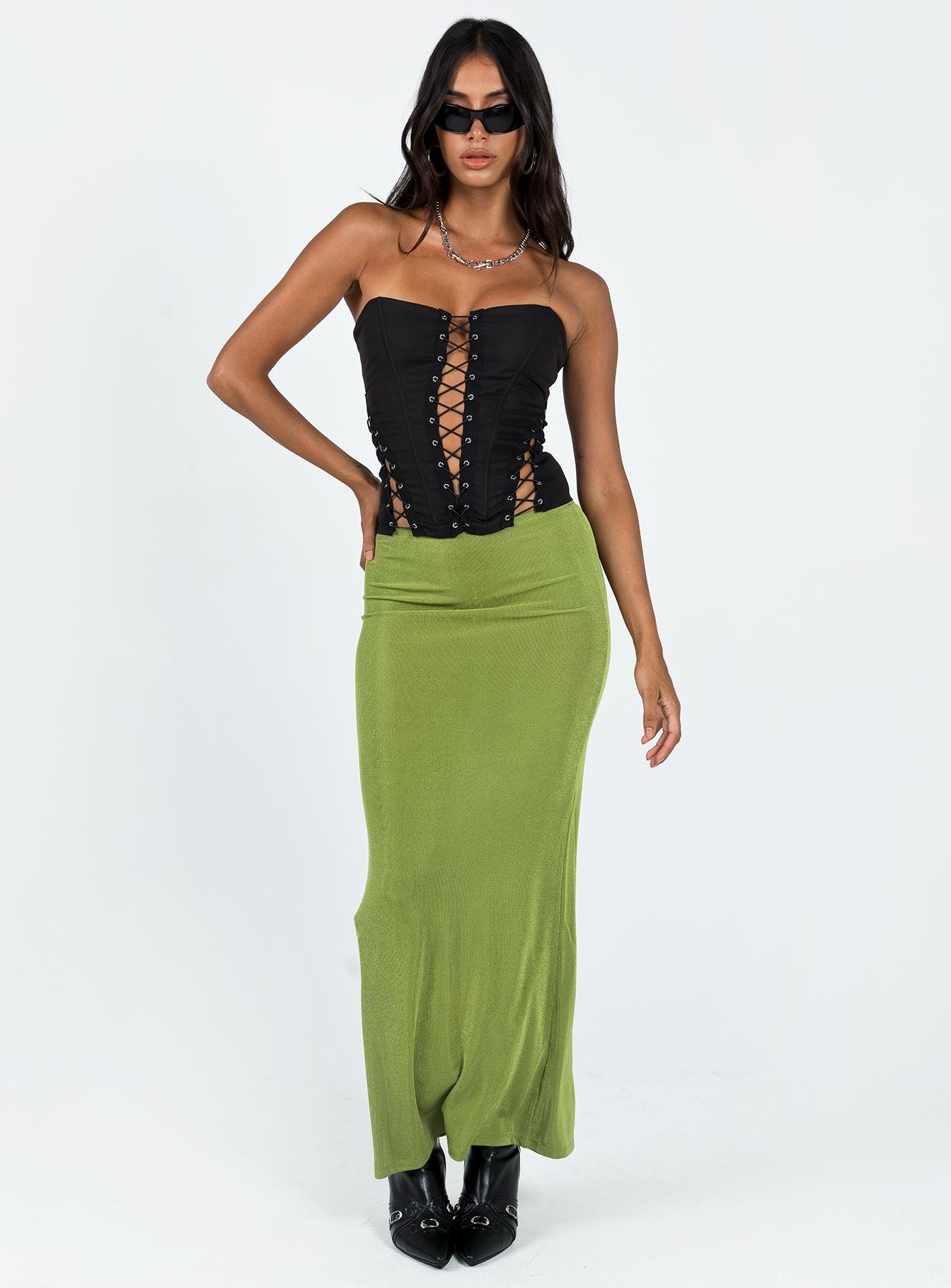 Harriette Maxi Skirt Green Lower Impact Product Image