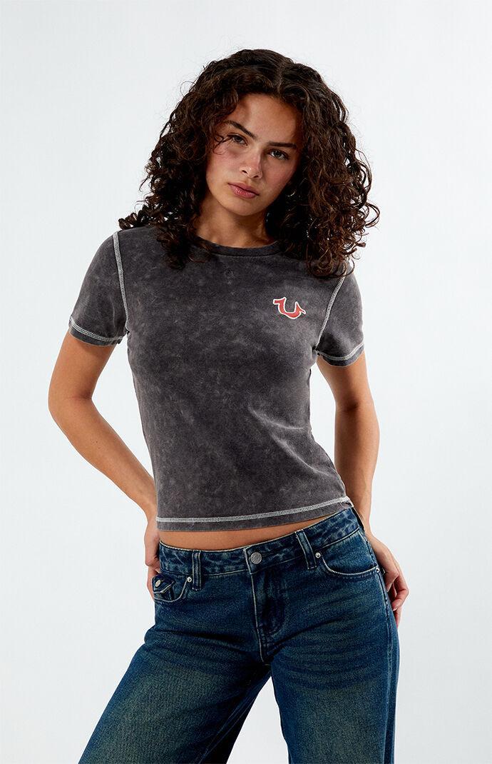 True Religion Women's Washed Contrast Stitch T-Shirt Product Image