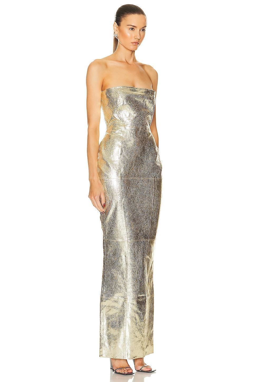 retrofete Lavonne Dress Metallic Gold. (also in L). Product Image