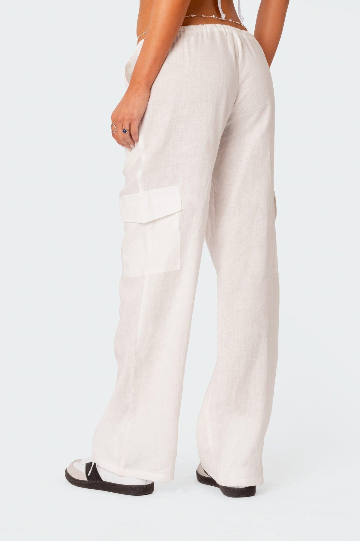 Lyric Linen Look Cargo Pants Product Image