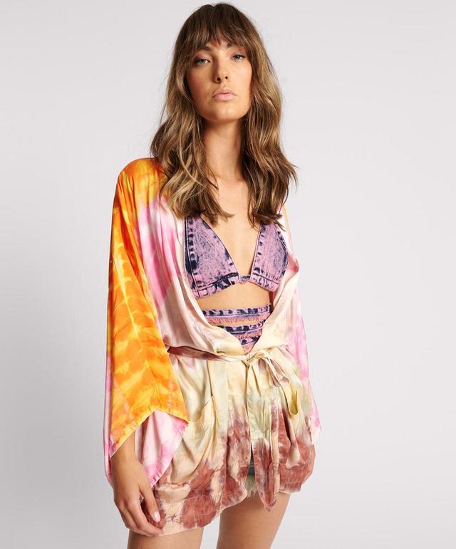 MIRAGE HAND DYED SATIN KIMONO Product Image