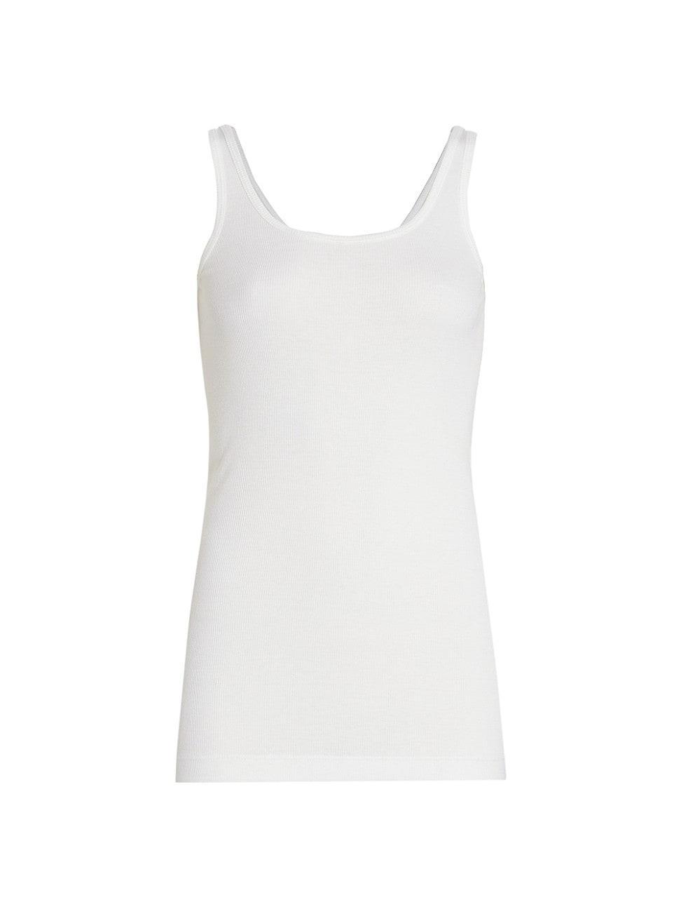 Womens Rib-Knit Cotton-Blend Tank Top product image